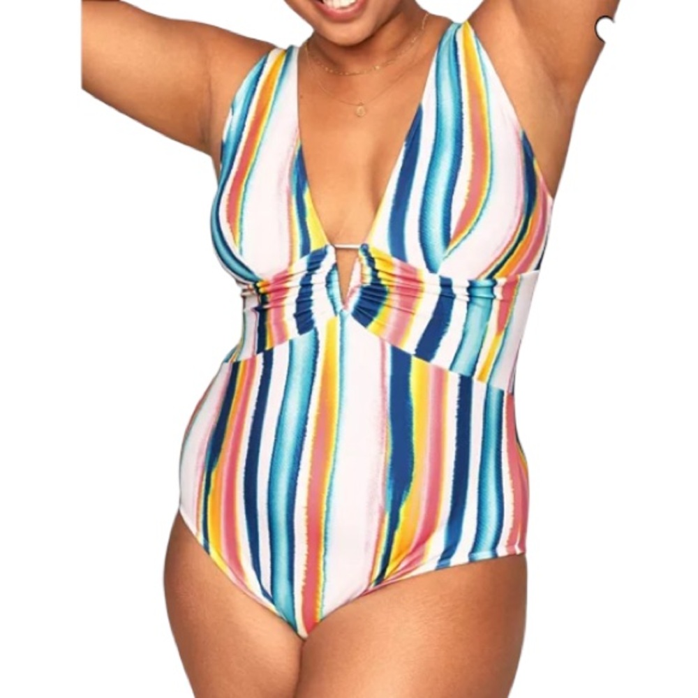 Adore Me NWT Plus Size Bathing Suit Colorful One-Piece Size 4X